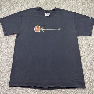 Vintage Jagermeister Tee Guitar Rock Style Promo Shirt Size Large Black USA Made